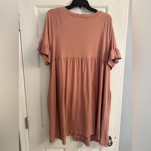 Light Pink Babydoll Dress with Flutter Sleeves